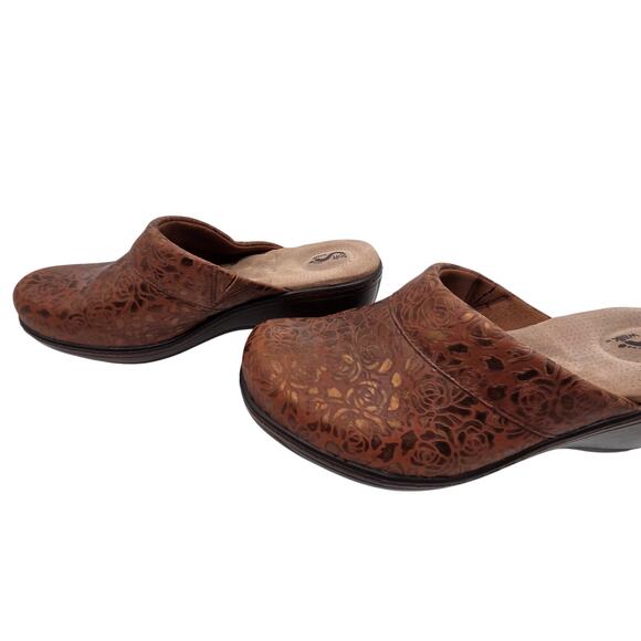 Soft Walk Slide In Leather Mules Clogs Size 8 - Picture 4 of 9